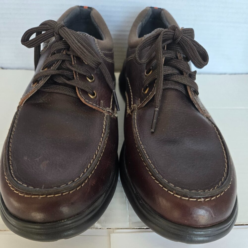 Clarks Cotrell Edge Brown Leather Oxford Shoes Mens Size 10.5 Lace Up Dress